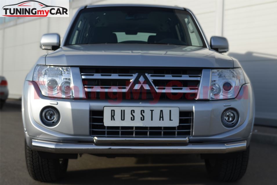 Защита переднего бампера D76/42 (дуга) для Mitsubishi Pajero 4 2012-2013