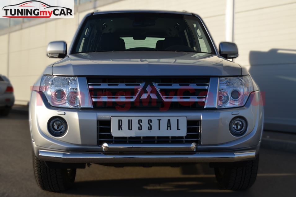 Защита переднего бампера D76/63 (дуга) для Mitsubishi Pajero 4 2012-2013