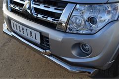 Защита переднего бампера D76/63 (дуга) для Mitsubishi Pajero 4 2012-2013