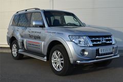 Защита переднего бампера D76/63 (дуга) для Mitsubishi Pajero 4 2012-2013
