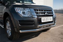 Защита переднего бампера D63 (секции) D63 (дуга)+декор для Mitsubishi Pajero 4 2014-