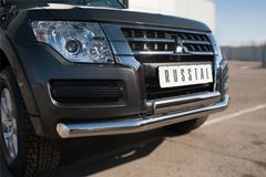 Защита переднего бампера D76 (секции) D75х42 (дуга) для Mitsubishi Pajero 4 2014-