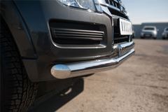 Защита переднего бампера D76 (секции) D75х42 (дуга) для Mitsubishi Pajero 4 2014-