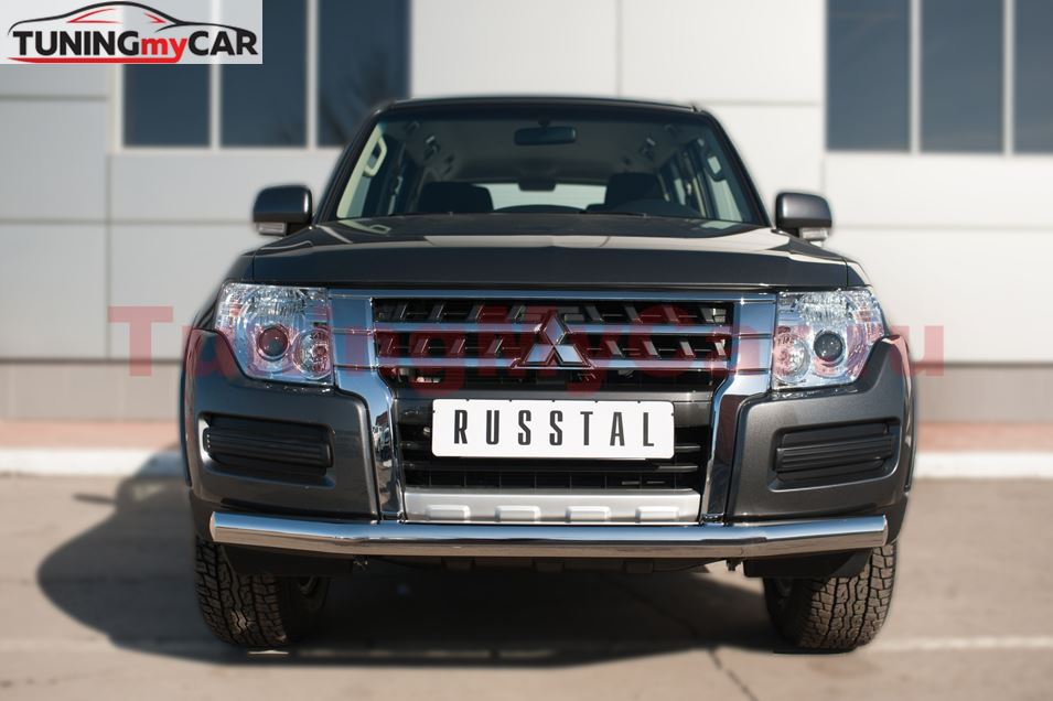 Защита переднего бампера D76 (секции) для Mitsubishi Pajero 4 2014-