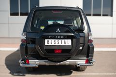 Защита заднего бампера уголки D63 (секции) D42 (секции) для Mitsubishi Pajero 4 2014-
