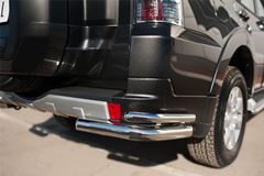 Защита заднего бампера уголки D63 (секции) D42 (секции) для Mitsubishi Pajero 4 2014-