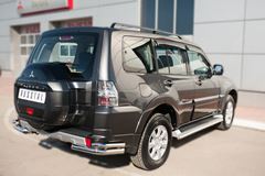 Защита заднего бампера уголки D63 (секции) D42 (секции) для Mitsubishi Pajero 4 2014-