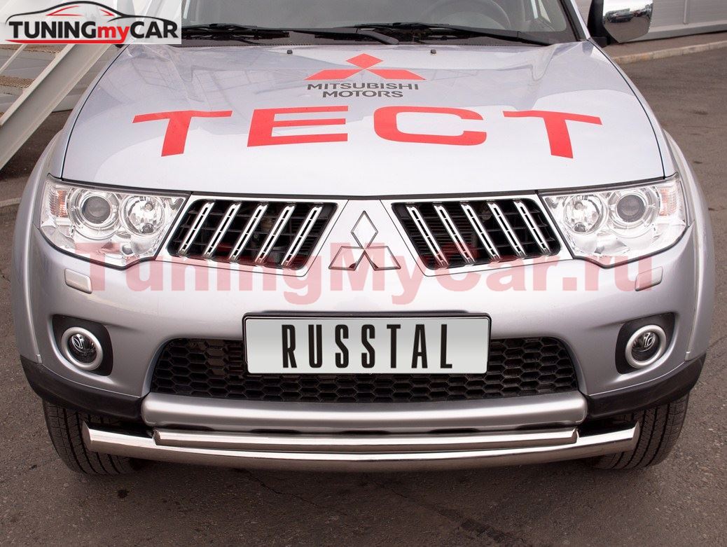 Защита переднего бампера D76/42 для Mitsubishi Pajero Sport 2010-2012