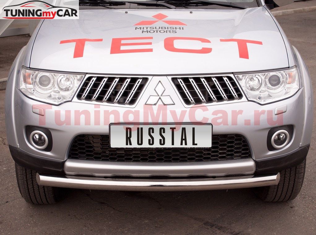 Защита переднего бампера D76 для Mitsubishi Pajero Sport 2010-2012