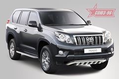  Решётка передняя мини (труба d60) низкая на Toyota Land Cruiser Prado 150 2009-2013