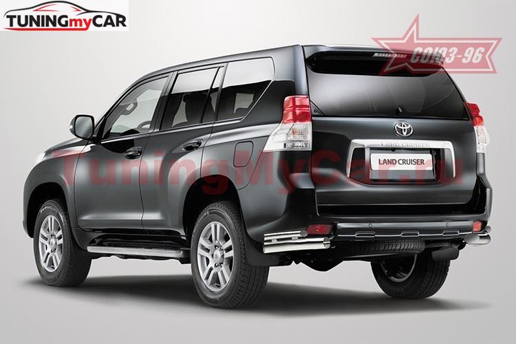 Защита задняя «уголки» d76/42 двойные на Toyota Land Cruiser Prado 150 2009-2013