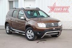 Решётка передняя мини (труба d60) низкая на Renault Duster 2012+