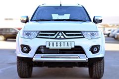 Защита переднего бампера D76 (дуга) D42 (дуга) для Mitsubishi Pajero Sport 2013-2015