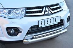 Защита переднего бампера D76 (дуга) D42 (дуга) для Mitsubishi Pajero Sport 2013-2015