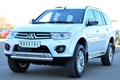 Защита переднего бампера D76 (дуга) 75х42 (дуга) для Mitsubishi Pajero Sport 2013-2015