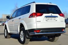 Защита заднего бампера D63 (волна) D42 (уголки) для Mitsubishi Pajero Sport 2013-2015