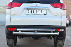 Защита заднего бампера D76 (дуга) D42 (дуга) для Mitsubishi Pajero Sport 2013-2015