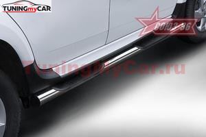 Пороги с проступями d76 на Renault Duster 2012-2015