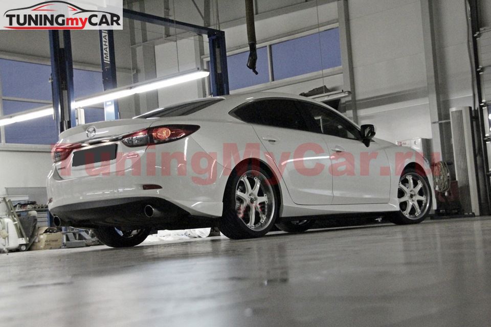 Клыки (накладки) заднего бампера SkyActivSport для Mazda 6 2013-