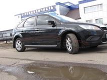Пластиковые внешние цельные пороги для Ford Focus 2 2004-2011г.в. (кроме купэ)