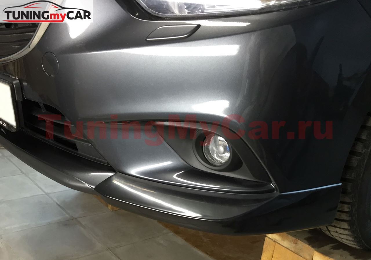 Накладки на передний бампер "Клыки" для MAZDA 6 GJ 2012-2015