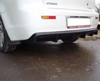 Накладка на задний бампер диффузор ПОД ОДНУ ТРУБУ Mitsubishi Lancer 10