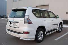 Защита заднего бампера уголки D76(секции) для Lexus GX 460 2014-