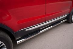 Пороги труба D76 с накладками (вариант 3) для Land Rover Range Rover Evoque Prestige u Pure 2011-