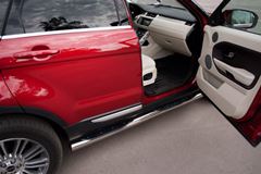 Пороги труба D76 с накладками (вариант 3) для Land Rover Range Rover Evoque Prestige u Pure 2011-