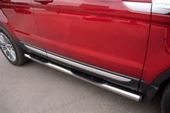 Пороги труба D76 с накладками (вариант 2) для Land Rover Range Rover Evoque Prestige u Pure 2011-