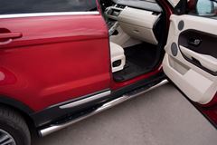 Пороги труба D76 с накладками (вариант 2) для Land Rover Range Rover Evoque Prestige u Pure 2011-