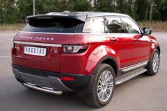 Пороги труба D42 с листом(Лист алюм, проф. нерж) (Вариант1)  для Land Rover Range Rover Evoque Prestige u Pure 2011-