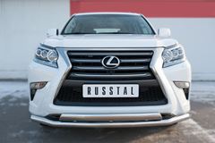 Защита переднего бампера D63 (секции) D75х42 (дуга) для Lexus GX 460 2014-