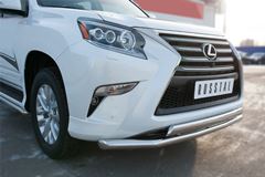 Защита переднего бампера D63 (секции) D75х42 (дуга) для Lexus GX 460 2014-