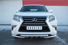 Защита переднего бампера D76 (дуга) D76х2 (дуга)+клыки для Lexus GX 460 2014-