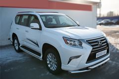Защита переднего бампера D76 (дуга) D76х2 (дуга)+клыки для Lexus GX 460 2014-