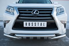 Защита переднего бампера D76 (дуга) D76х2 (дуга)+клыки для Lexus GX 460 2014-