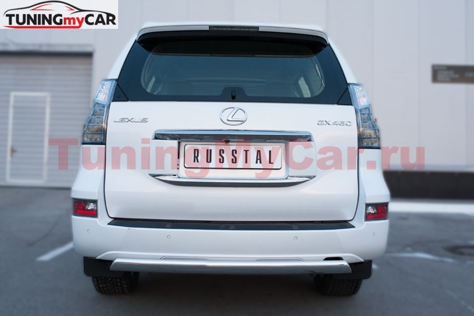 Защита заднего бампера D75х42 (дуга) для Lexus GX 460 2014-