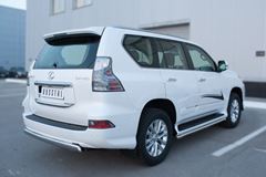 Защита заднего бампера D75х42 (дуга) для Lexus GX 460 2014-