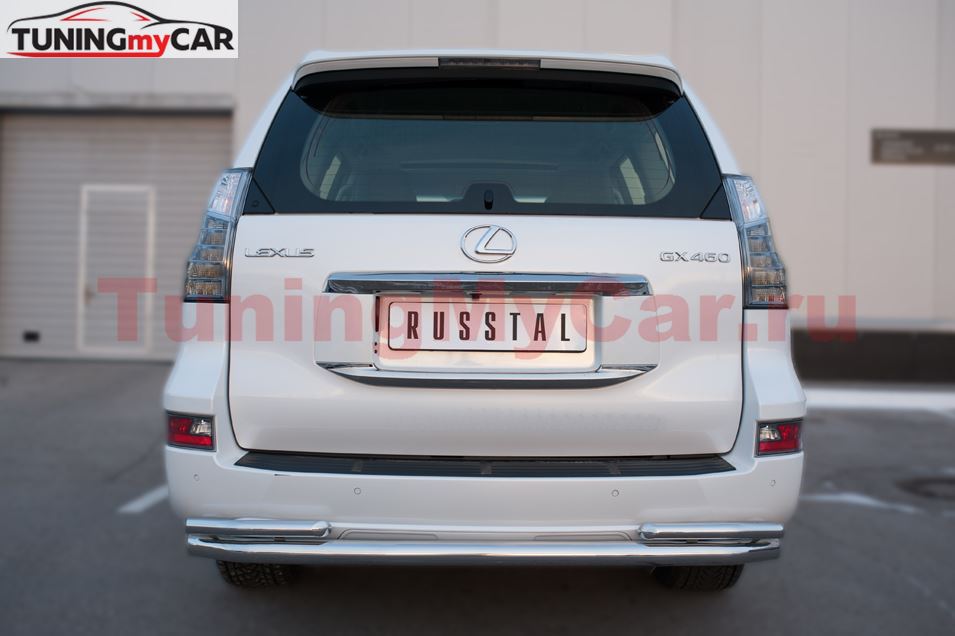 Защита заднего бампера D63 (секции) D42 (уголки) для Lexus GX 460 2014-