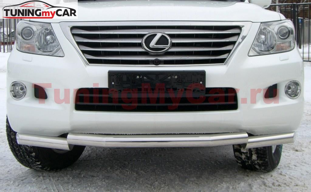 Защита переднего бампера D76 ступень для Lexus LX570 2007-2011
