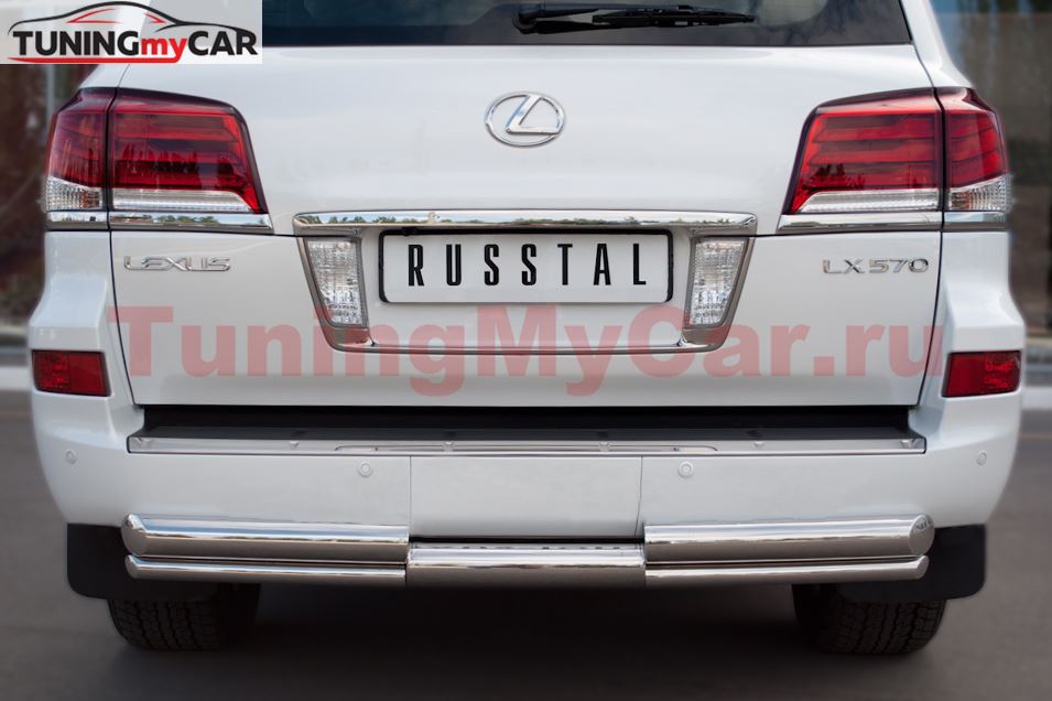 Защита заднего бампера D76/D42 (ступень) для Lexus LX570 2012-