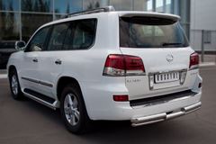 Защита заднего бампера D76/D42 (ступень) для Lexus LX570 2012-