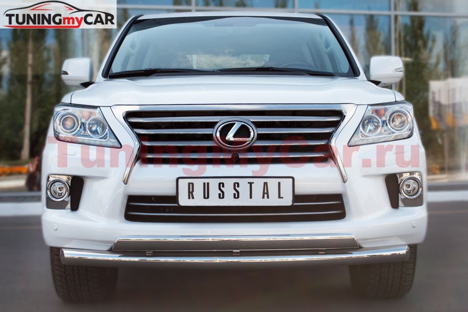 Защита переднего бампера D76/75х42 для Lexus LX570 2012-