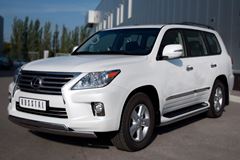 Защита переднего бампера D75х42/75х42 овалы для Lexus LX570 2012-