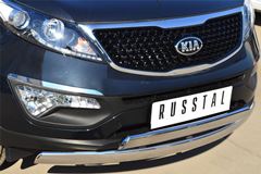 Защита переднего бампера D75х42 (дуга) 75х42 (дуга) для Kia Sportage 2010-2015