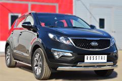 Защита переднего бампера D75х42 (дуга) 75х42 (дуга) для Kia Sportage 2010-2015