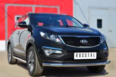 Пороги труба D63 (вариант 3) для Kia Sportage 2010-2015