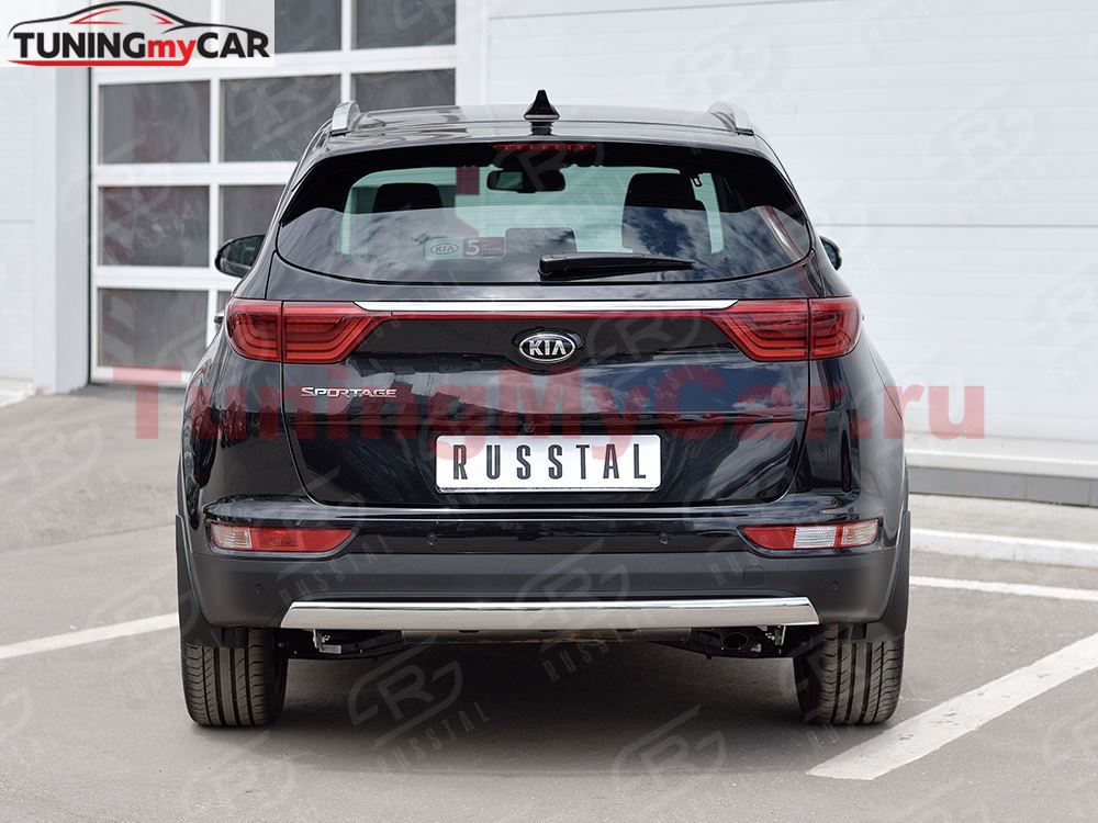 Защита заднего бампера 75х42 дуга (кроме GT-Line) для Kia Sportage 2016-