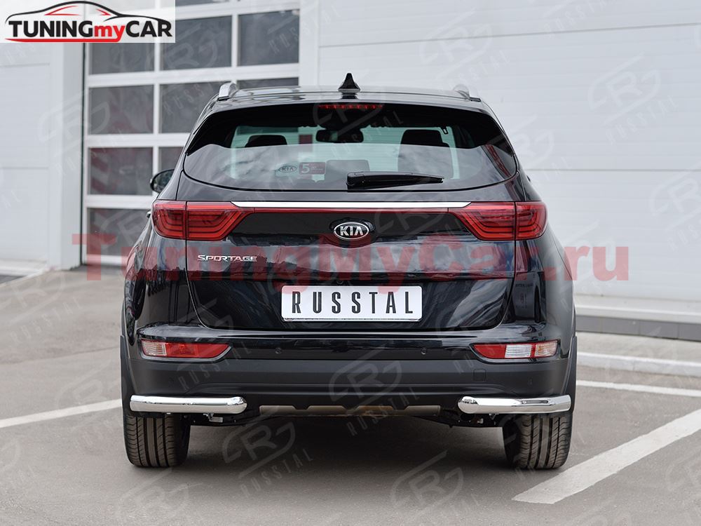Защита заднего бампера уголки D63 секция для Kia Sportage 2016-